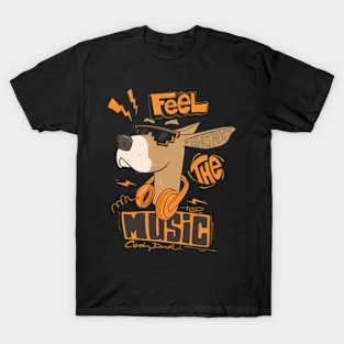 Dog ing Sun Feel Lets Rock The Music Dog Parents Dog And Music s Musician s T-Shirt